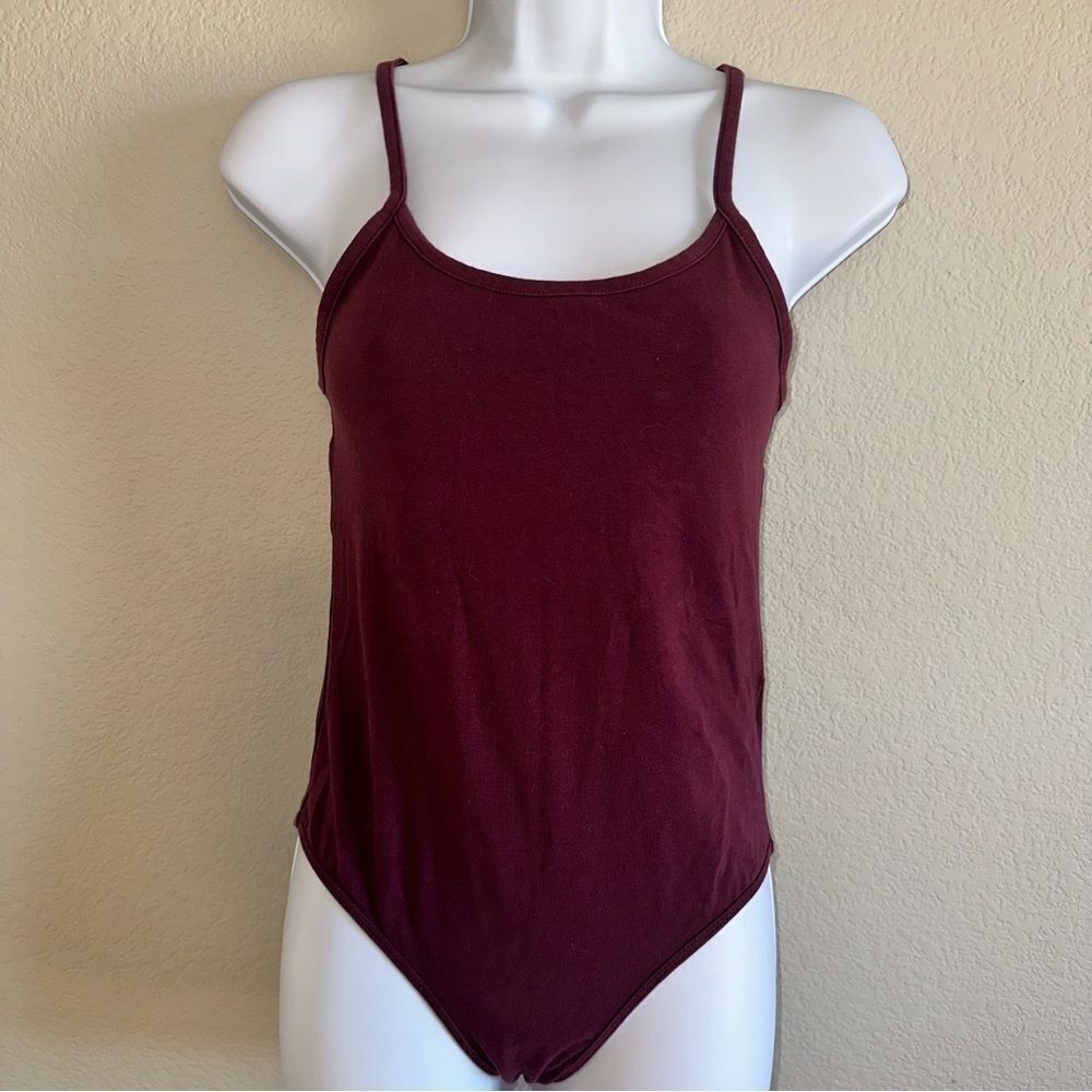 Forever 21 Criss-cross Back Maroon bodysuit